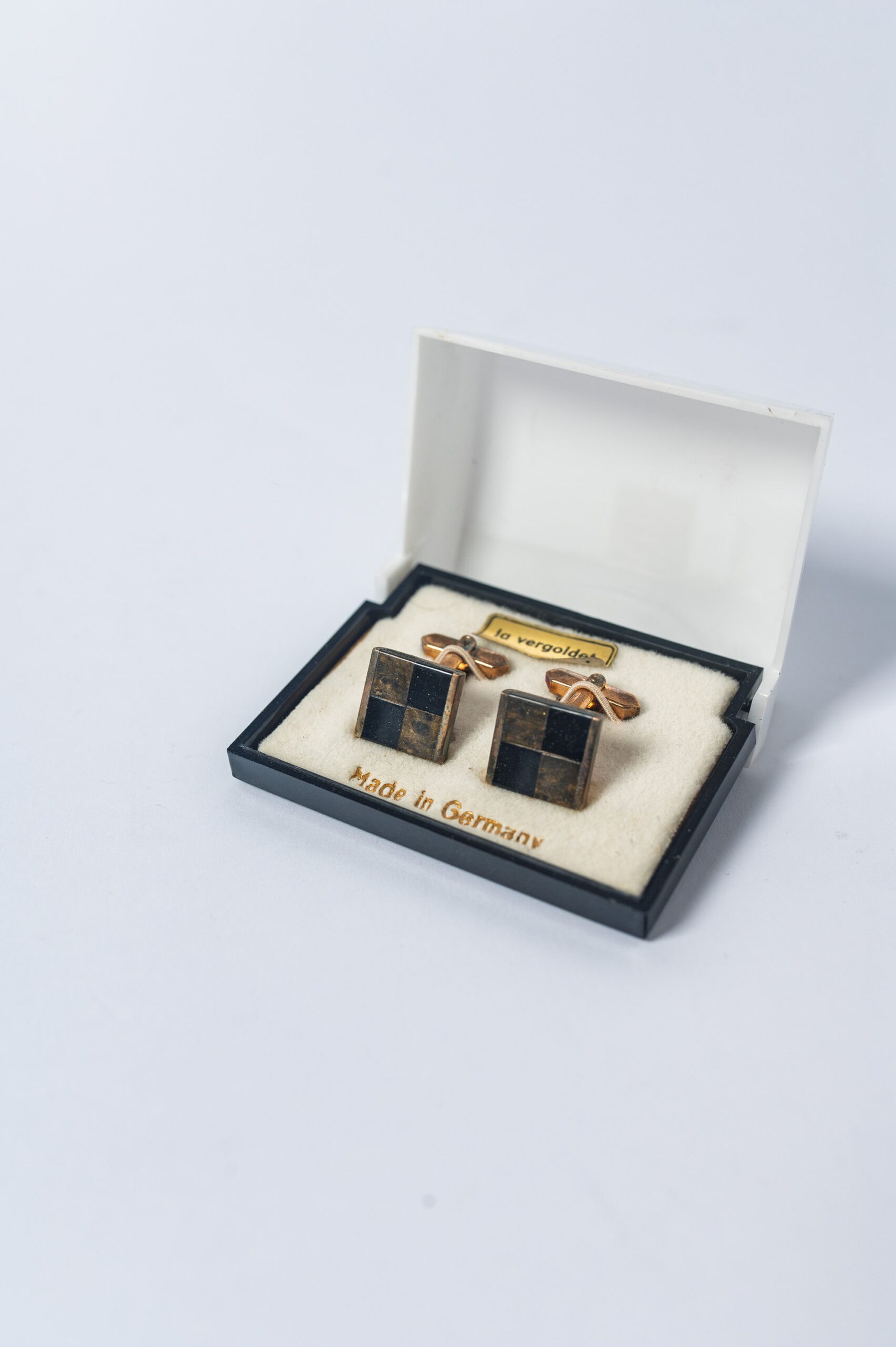 1960s Mid-Century Modern men’s cufflinks in original box