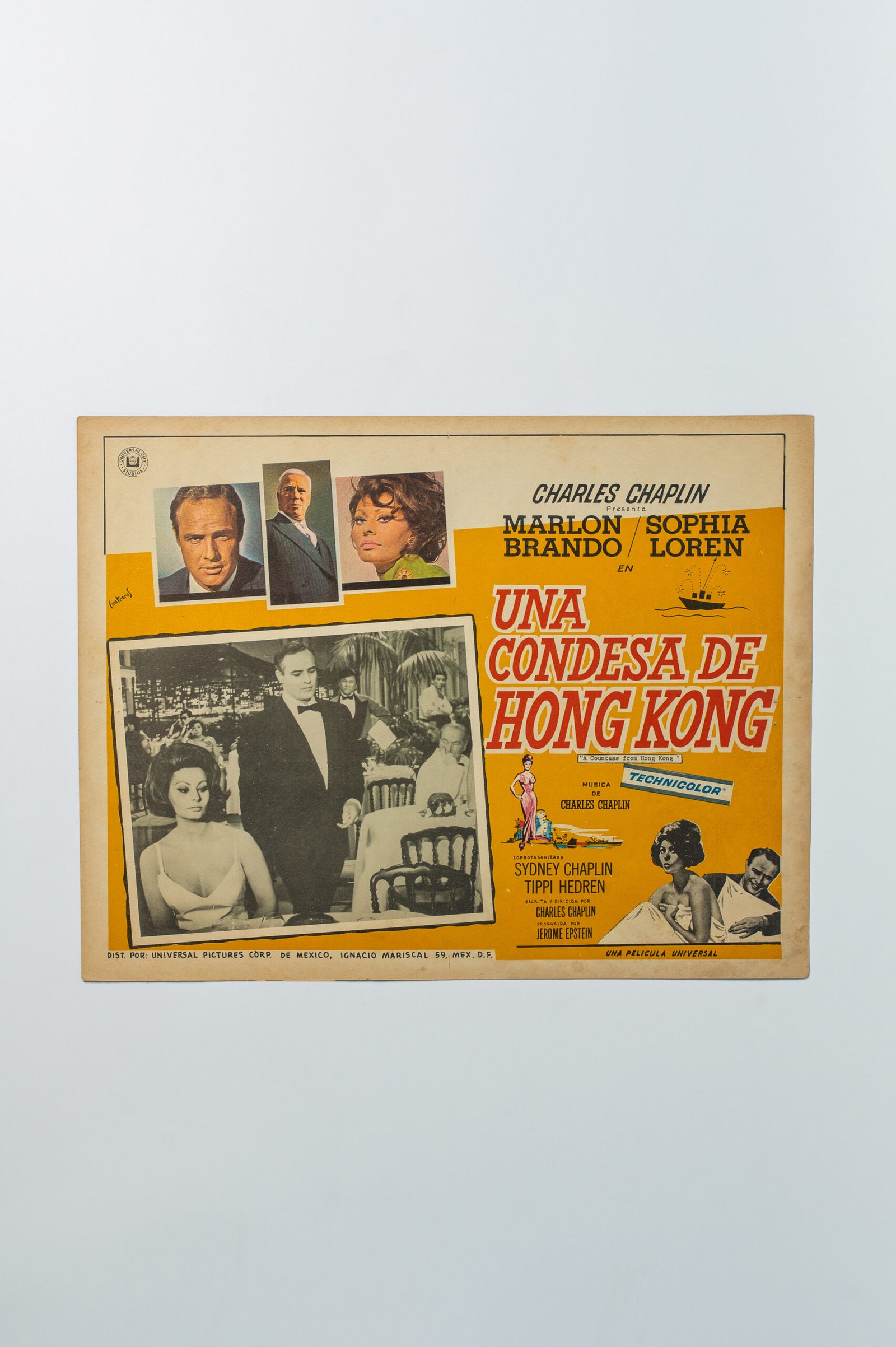 1967 ‘A Countess From Hong Kong’ Sophia Loren Marlon Brando movie lobby card