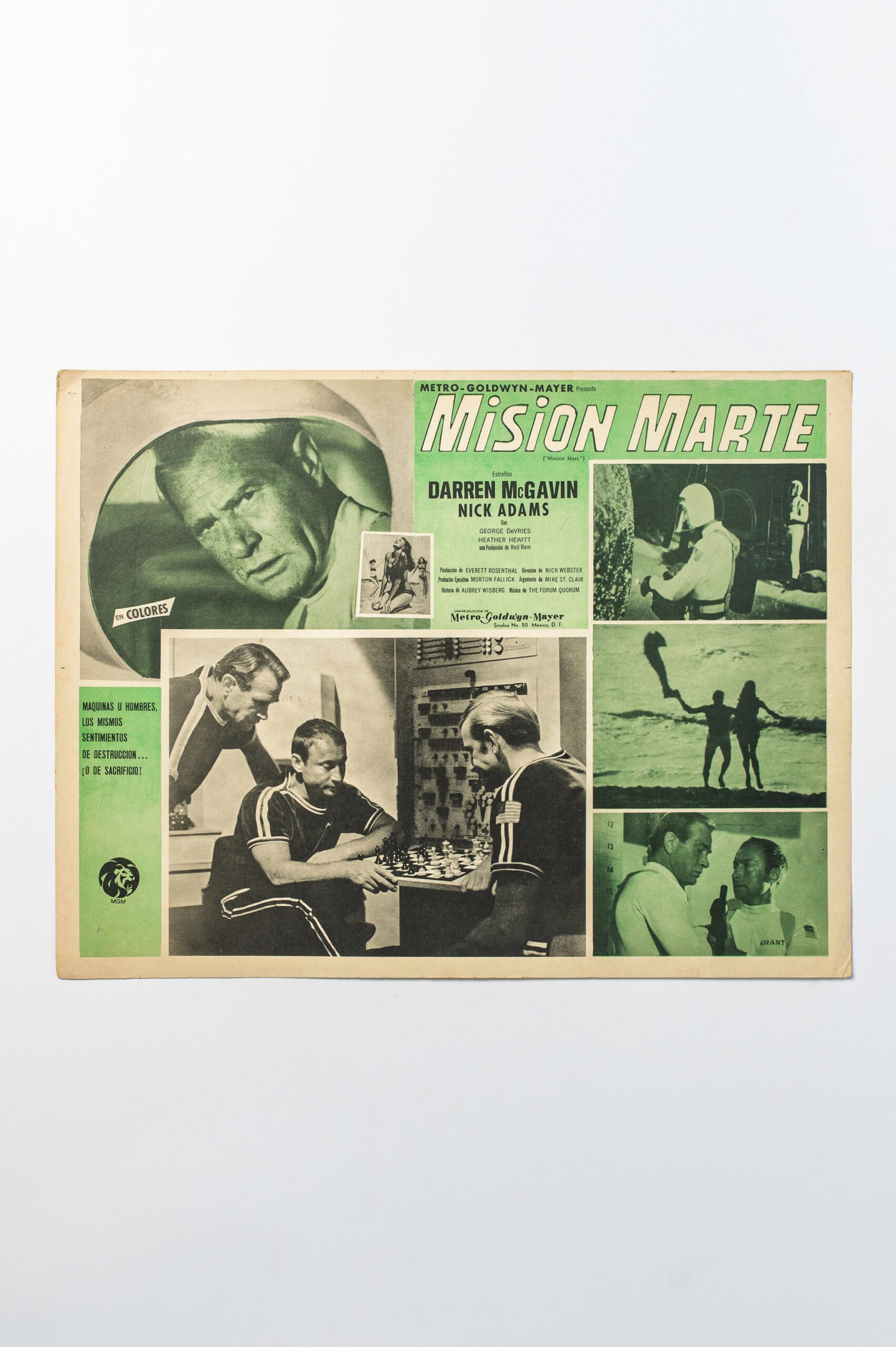 1968 space age ‘Mission Mars’ Sci-Fi movie lobby card