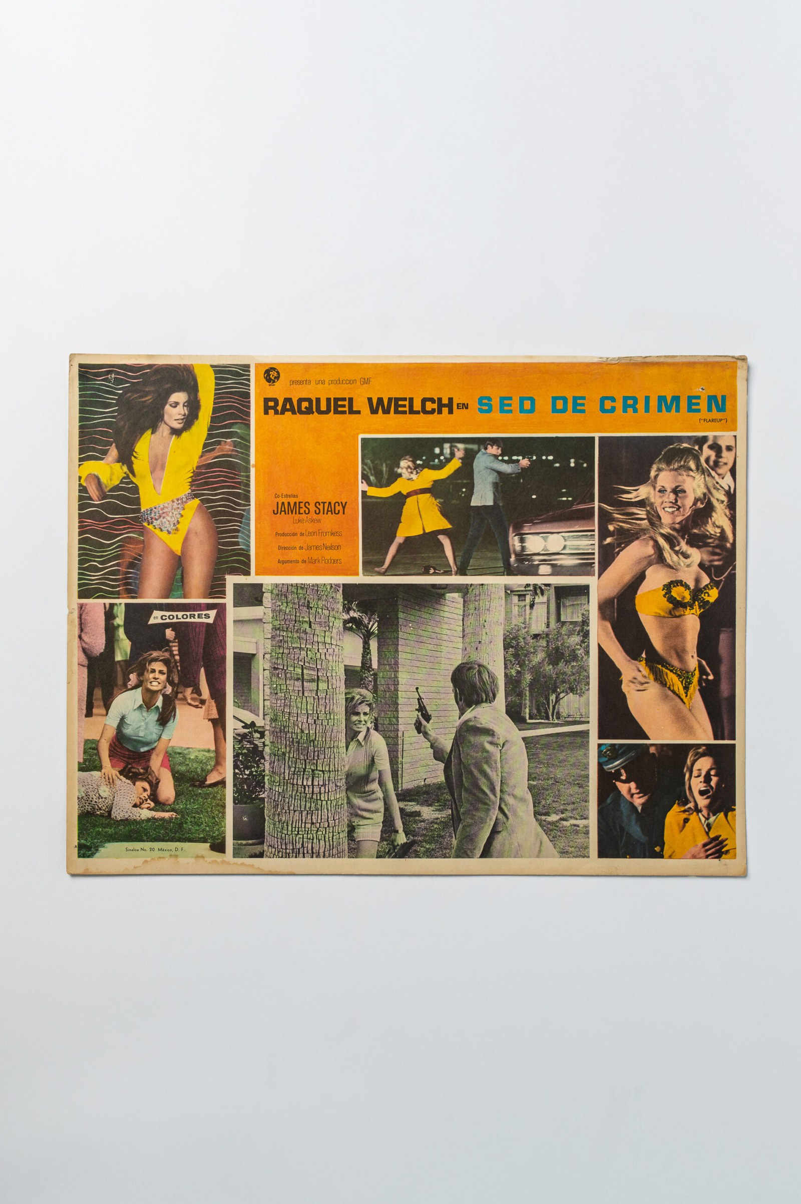 1969 ‘Flareup’ crime thriller movie lobby card – Raquel Welch